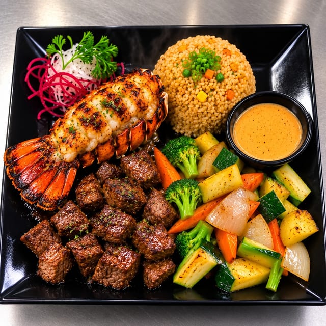 Hibachi Steak & Lobster.