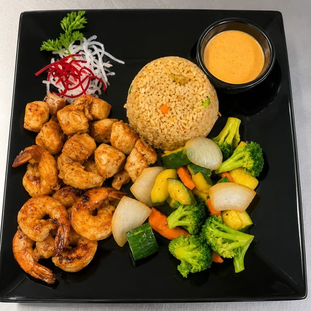 Hibachi Chicken & Shrimp.